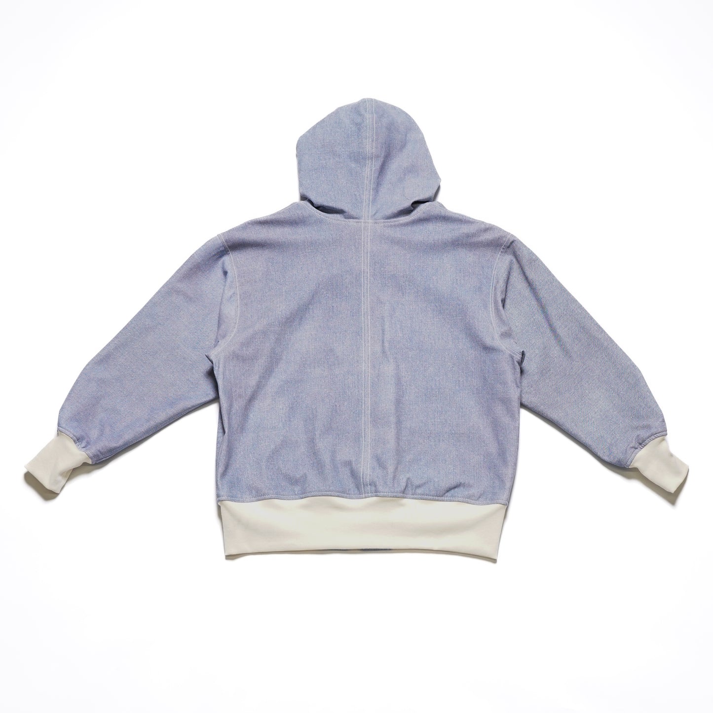 Denim Print Stretch Lambskin Hoodie