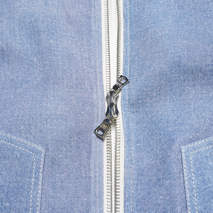 Denim Print Stretch Lambskin Hoodie