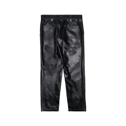 Contrast Stitch Leather Work Pants